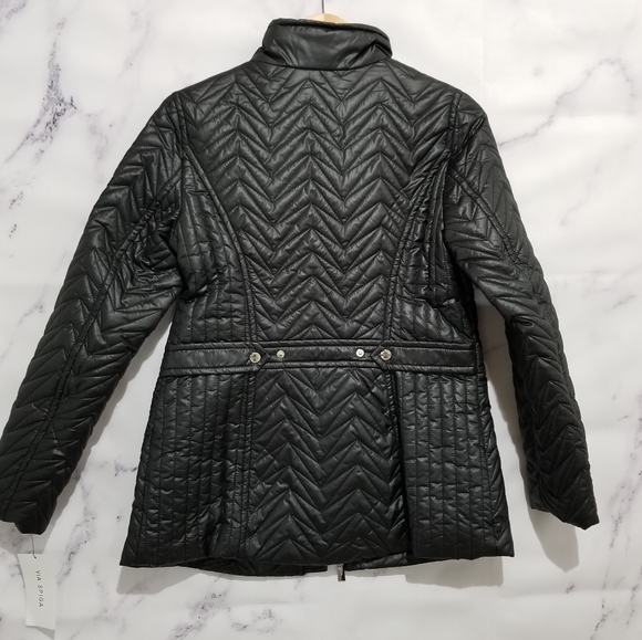 VIA SPIGA Quilted Lightweight Black Jacket - Picture 10 of 11